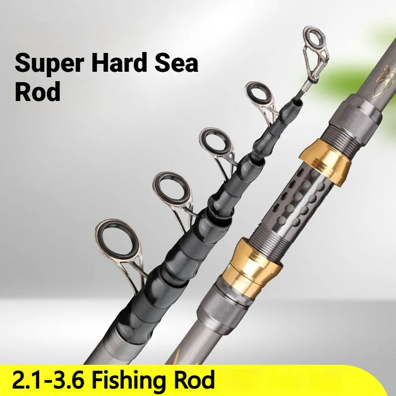 Ultrahard Carbon Surf Casting Rod with Movable All-Metal Reel Seat for Long-Distance Saltwater Fishing Telescopic Rock Pole