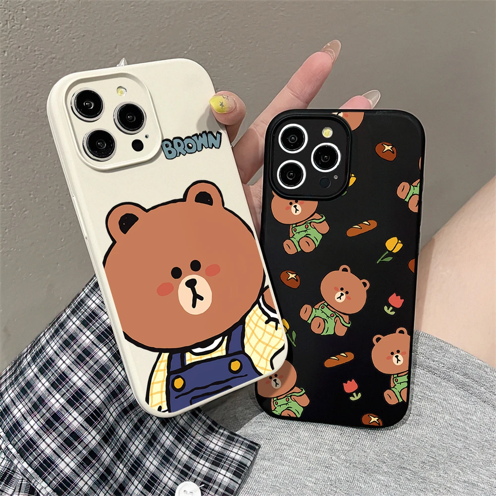 L-LINES Cute F-FEIENDS For Xiaomi 15 Redmi K PRO For Samsung S24 ULTRA PLUS Liquid Silicone Velvet All-Inclusive Soft Phone Case