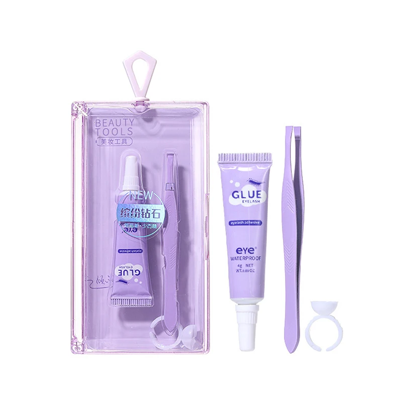 Ensemble de Colle à Cils avec Pince à Épiler, Imperméable, vaccage Rapide, Auto-Adhésif, Non Irritant, Colles d'Extension de Cils, Maquillage des Yeux, Cosmétique