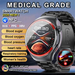 2026 New Nursing level Uric Acid Blood Lipid Smartwatch Men Heart Rate Blood Pressure Health oxygen Monitor Call Smart Bracelet