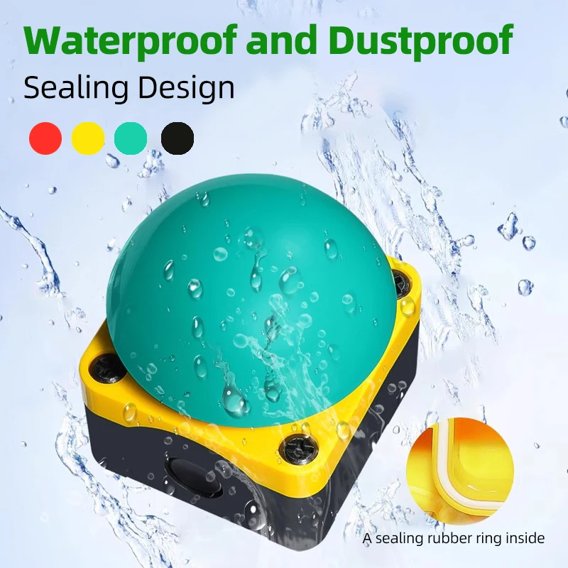 Emergency Stop Push Button Switch IP65 Waterproof Mushroom Head Self-Locking/Reset 1NO Foot/Hand Control for Industrial Safe