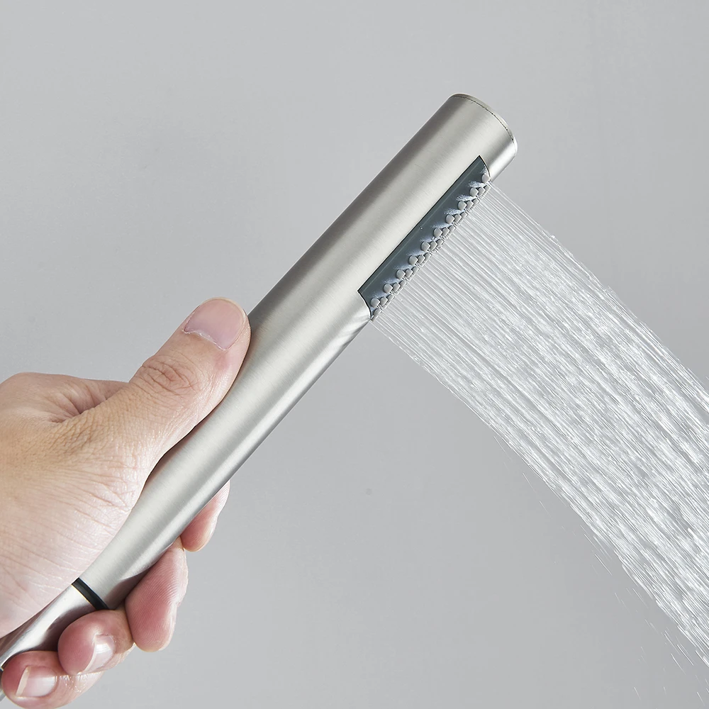 Uythner Hand-held Shower Head Plastic Black Bathroom Rainfall Shower Nozzle Aerator High Pressure handheld Shower Head