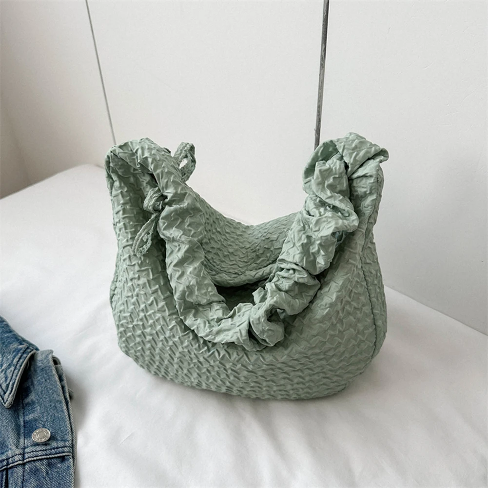 

Women Puffer Shoulder Bag Drawstring Cloud Pleatd Bag Strap Adjustable Versatile Casual Daily Dating Bag