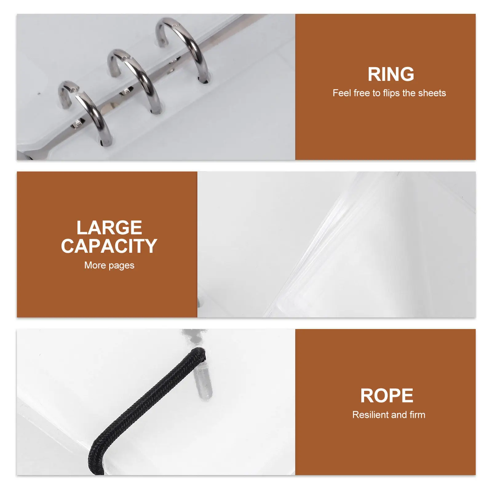 

1Set Transparent Loose Leaf Sticker Storage Pouch DIY Classification Notebook for Stickers Cards Stamp Collection Organizer