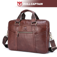 BULLCAPTAIN High Quality 15.6Inch Laptop Business Bag Men Briefcases For Man Handbags Split Leather Office Large Capacity Bags