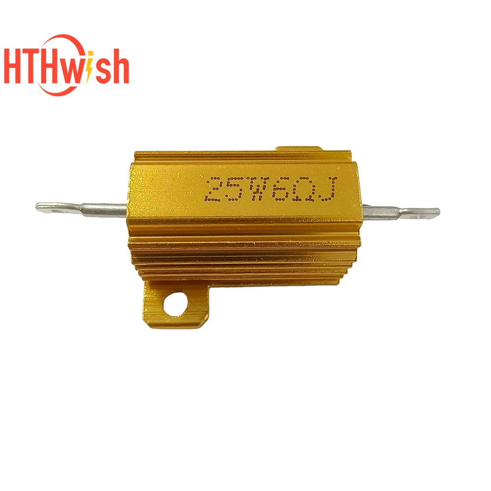 2PCS 10W 25W 50W 100W โลหะกรณีตัวต้านทานแบบลวดพัน 0.1 ~ 1K ohm อลูมิเนียม Power ความต้านทานโหลดตัวต้านทาน 0.1ohm 3ohm 50ohm
