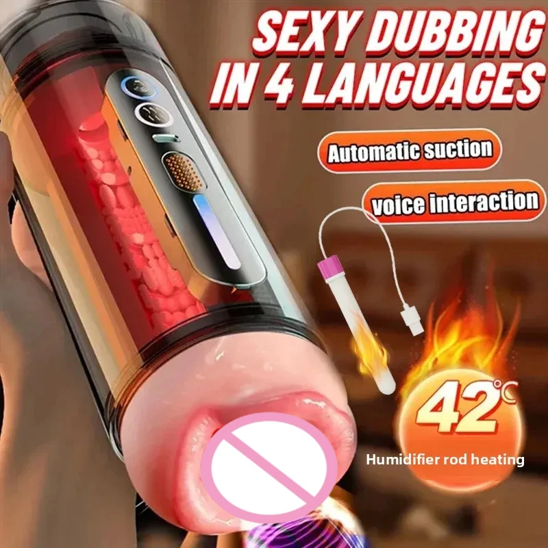 2026 Hot-Selling Automatic Male Realistic Double Penetration Channel Vibration Deep Throat Vagina Heating Voice Pocket Cat Adult