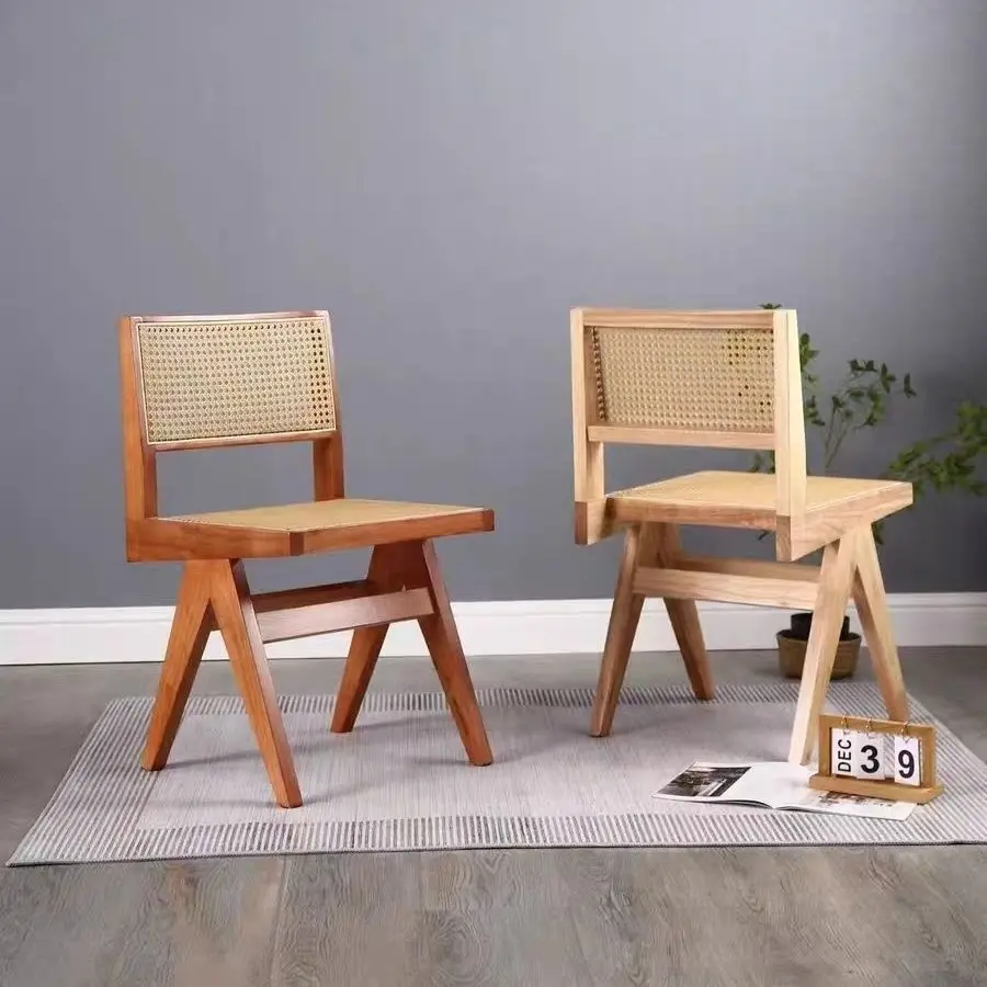 Wooden Meditation Living Room Chairs Nordic Rattan Modern Foldable Living Room Chairs Dining Room Furniture