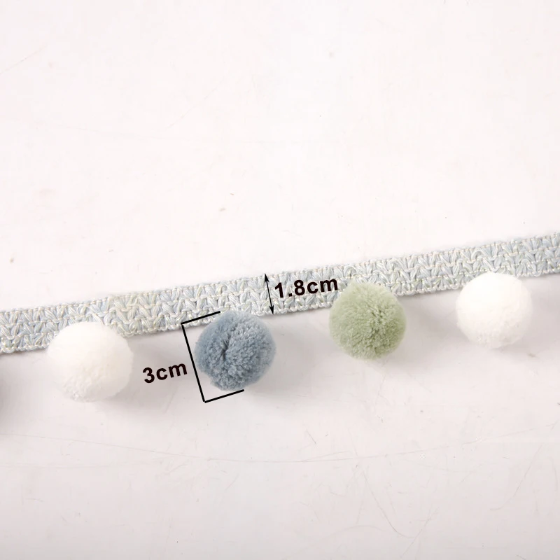 5/25 Meters 3cm Pom Pom Ribbon Fringe Trim For Sewing Curtain Home Decor Garment Accessories Clothes Decoration Handmade Craft