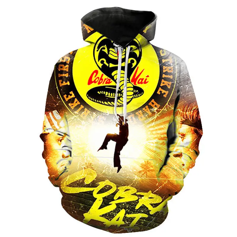 Homens e mulheres Cobra Kai 3D impresso Hoodies de manga comprida, streetwear infantil, moletons, pulôver, jaqueta, moda, legal, menina, crianças