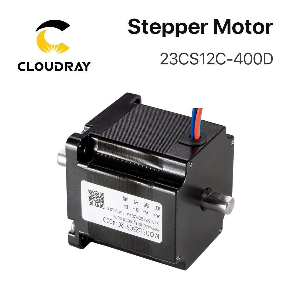 Cloudray Nema 23 Stepper Motor 55mm 1.3N.m 4.0A Double Shaft 2 Phase Stepper Motor for CNC Engraving Milling Machine