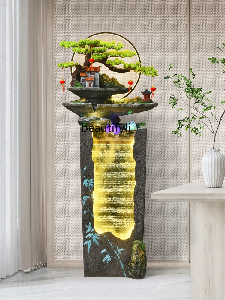 WaterCurtain Wall Fake Landscape Decoration Make a Fortune as Endless as Flowing Water Hallway and Living Room Decorations Lucky