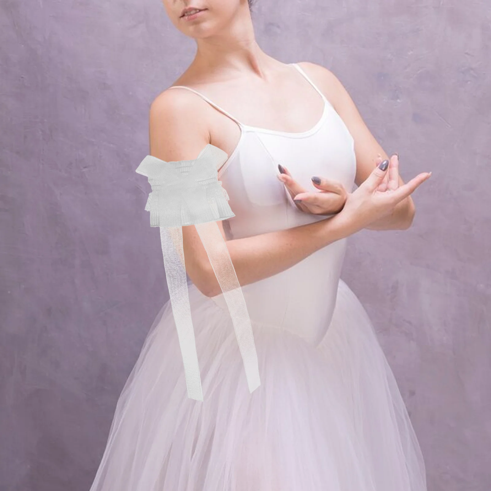 여성용 레이스 암 커프스 1쌍, 조절 가능한 리본 팔찌형 암 커프스, 탈부착 가능한 러플 소매, 웨딩 로리타 코스프레 액세서리