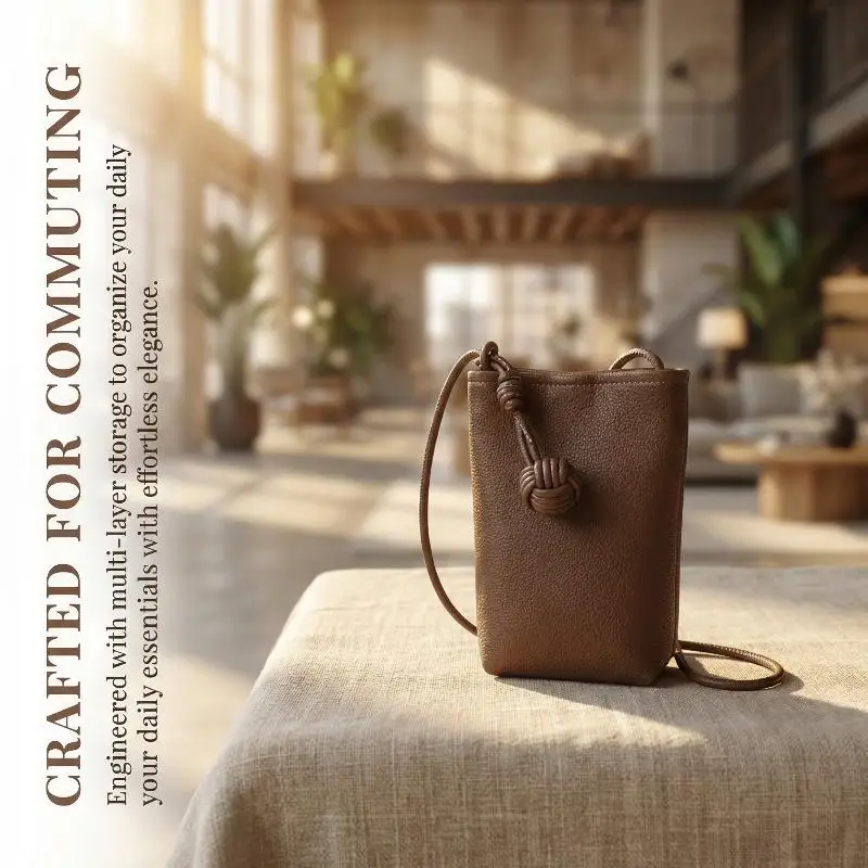 Women Crossbody Phone Bag Small Artistic Round Ball Mini Literary Shoulder Purse for Street Style and Urban Exploration