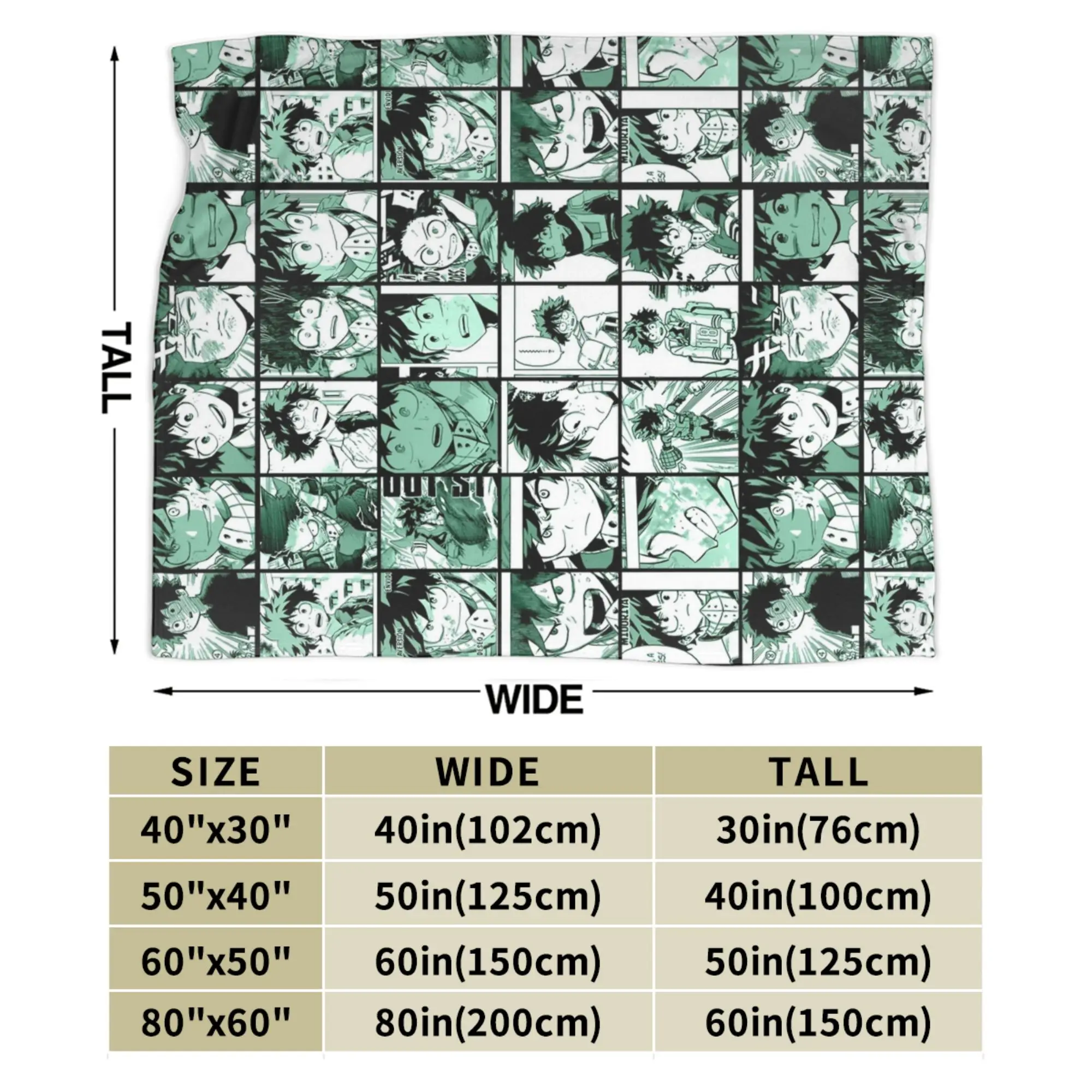 بلدي بطل الأكاديمية Midoriya Izuku كلية غطاء بطانية الفانيلا لينة رمي بطانية لغرفة النوم أريكة المفرش