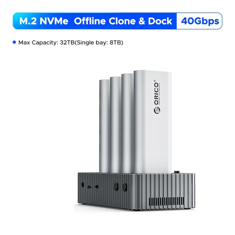 

ORICO 4 Bay USB4 40Gbps M. 2 Nvme SSD Docking Station Offline Clone Enclosure For Internal SSD Duplicator