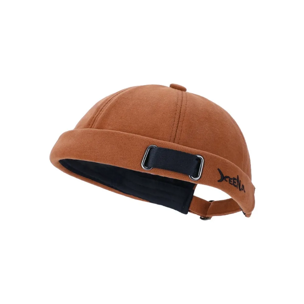 

Fashion Breathable Brimless Hat Solid Color Adjustable Beanie Hat Unisex Docker Cap