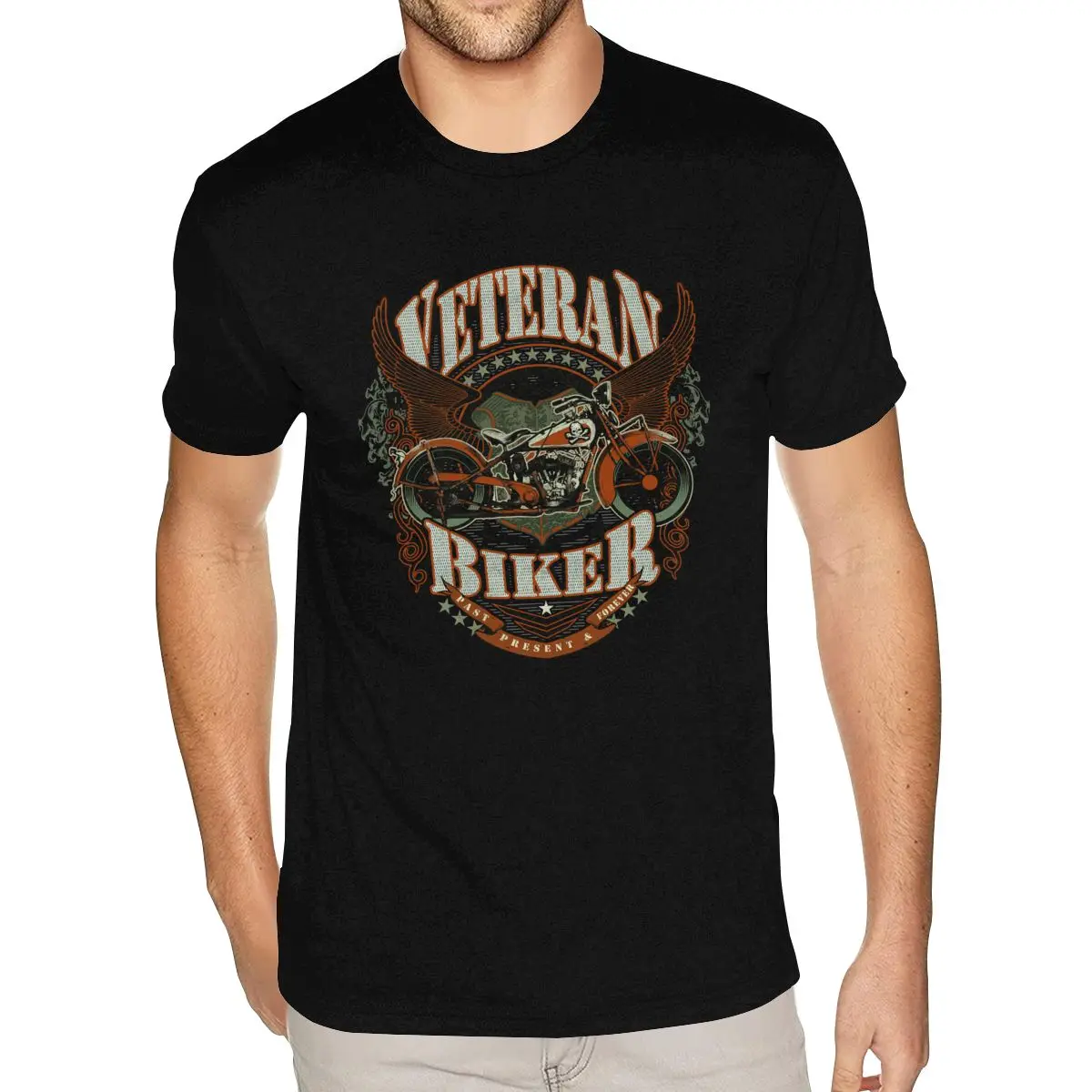 

Veteran Motorcycle Biker T Shirts Adult America T-Shirt Man Short Sleeved Fashionable Brand Top Apparel