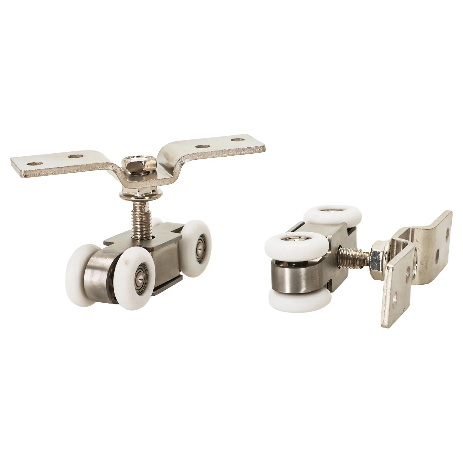 Practical Druable Brand New High Quality Door Track Door Guide 1 Pair Stainless Steel Glass Door Mute Nylon Wheel