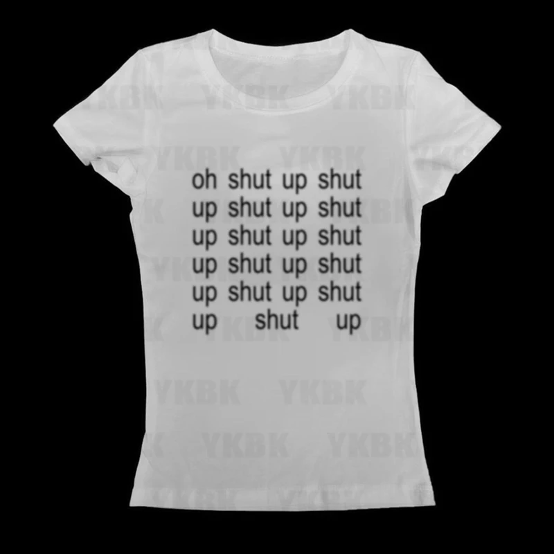 Y2k Anime Streetwear Oansatz 90er Jahre Text Druck Brief Tops Frauen Harajuku Einfache Vintage Crop T Ästhetischen emo Casual T-shirt mädchen