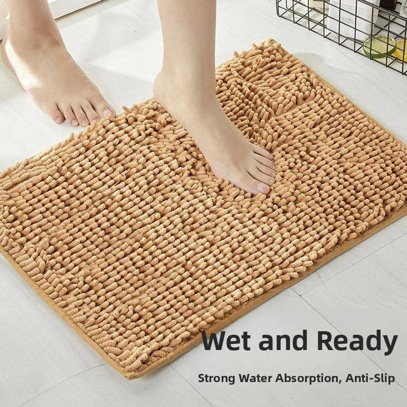 

Non-Slip Bathroom Entrance Mat Home Use Absorbent Door Mat Simple Style Machine Knitted Bathroom And Makeup Room Floor Mat