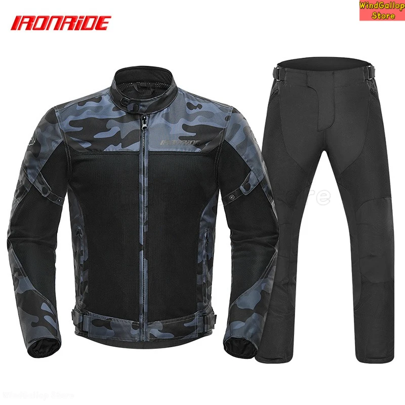 Motorcycle cycling clothes Summer racing anti-drop pull clothes Mesh breathable outdoor road locomotive cycling clothes set - view 3