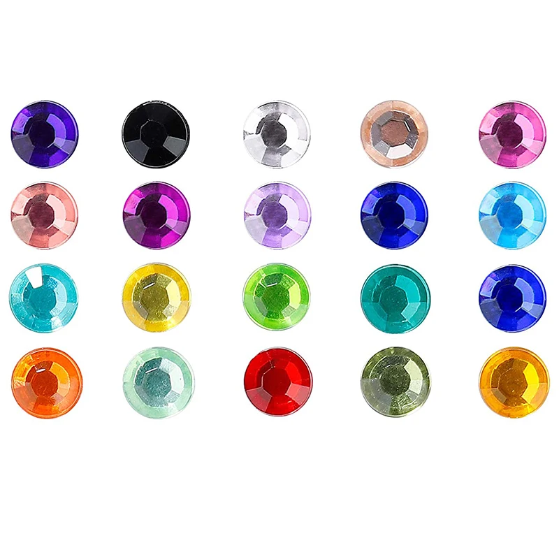 20Pcs Crystal Rhinestone Stickers Children DIY Embellishment Jewelry Colorful Gem Diamond For Face Nails Crafts Cards Decoration