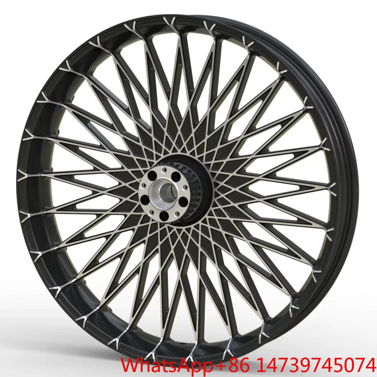 Black Color Aluminum Alloy Wheel Accessories Front & Rear Compatible For Harley 08-later FLSTF FLSTFB FLSTFBS New MotorcyclesZha