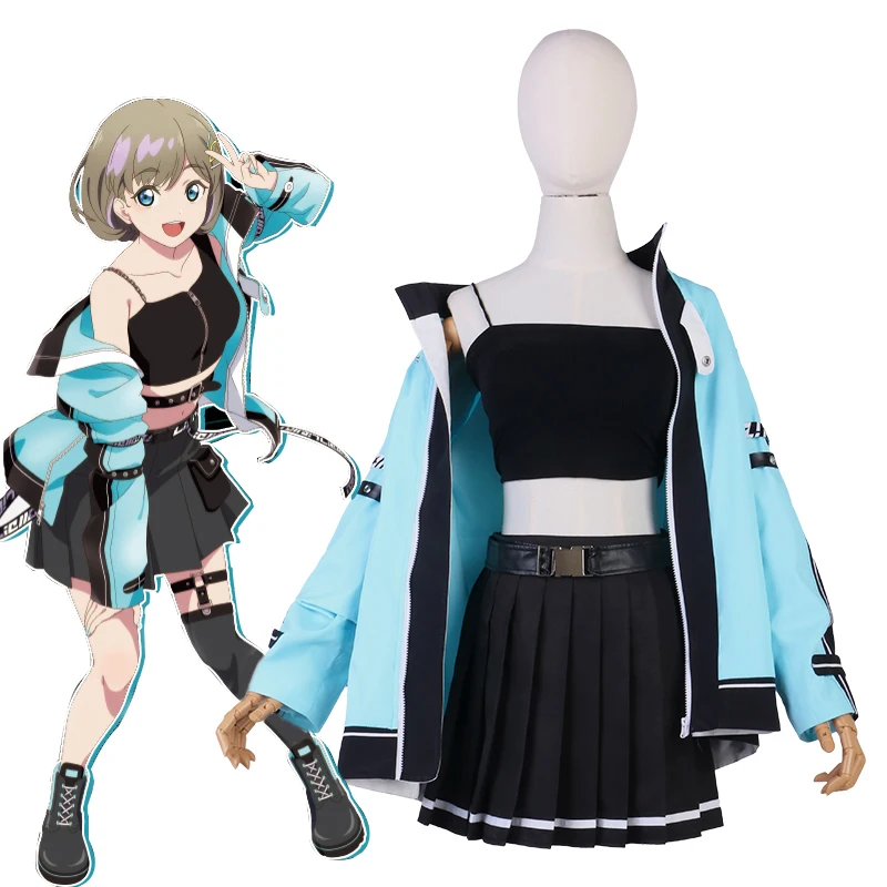 

Anime Lovelive Liella cos Tang Keke cosplay Sports Style Blue Loose Coat women costume H