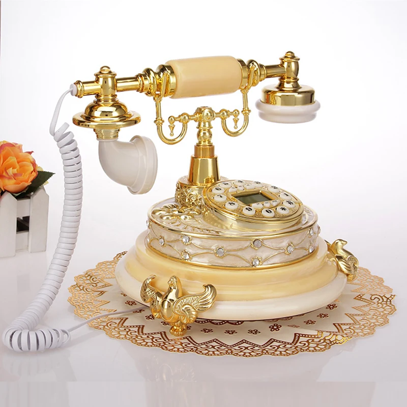 Classic Button Dial Home Phone with Caller ID, Handsfree Calling, Blue Backlit, Antique Phones Corded Landline Telephone