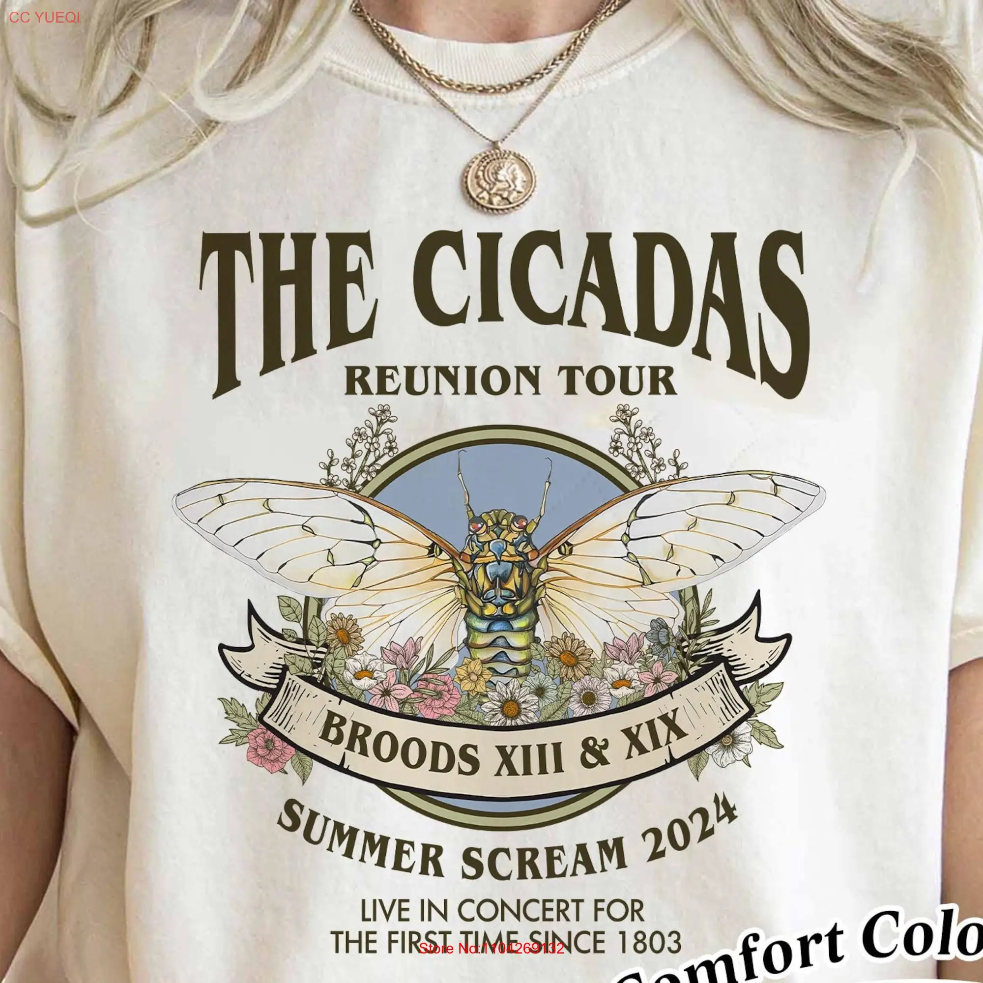 Cicadas Reunion Tour 2024 Comfort Colors T Shirt Broods XIII XIX Invasion Emergence Live In Concert For The First Time