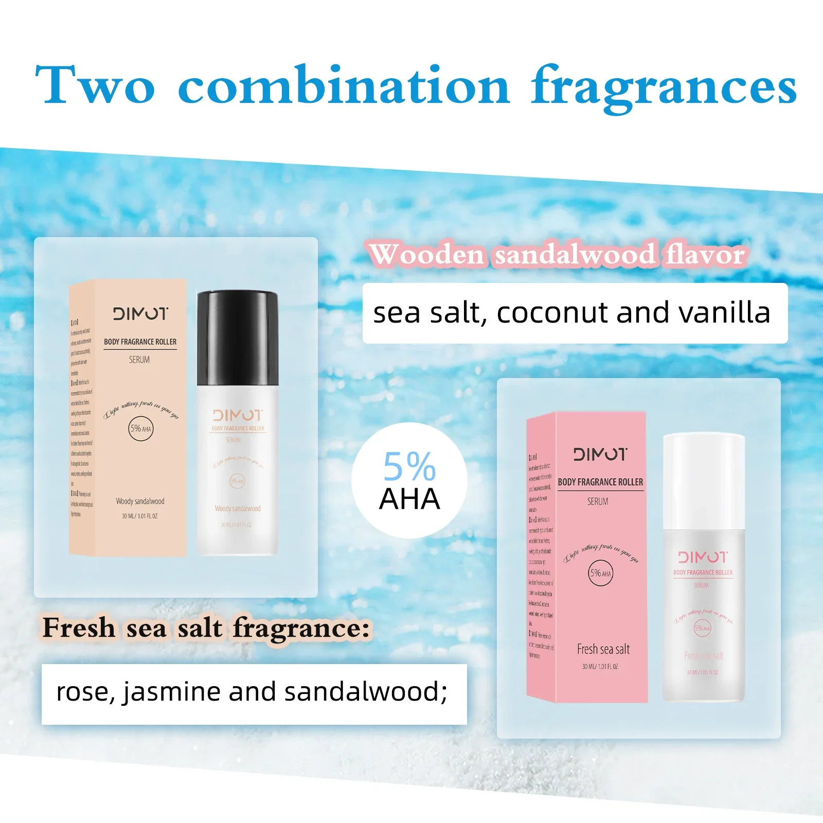 

Long Lasting 48H Roll-On Deodorant for Women & Men, 30ml Fragrance Serum, Aluminum & Gluten Free, Sweat Odor Protection