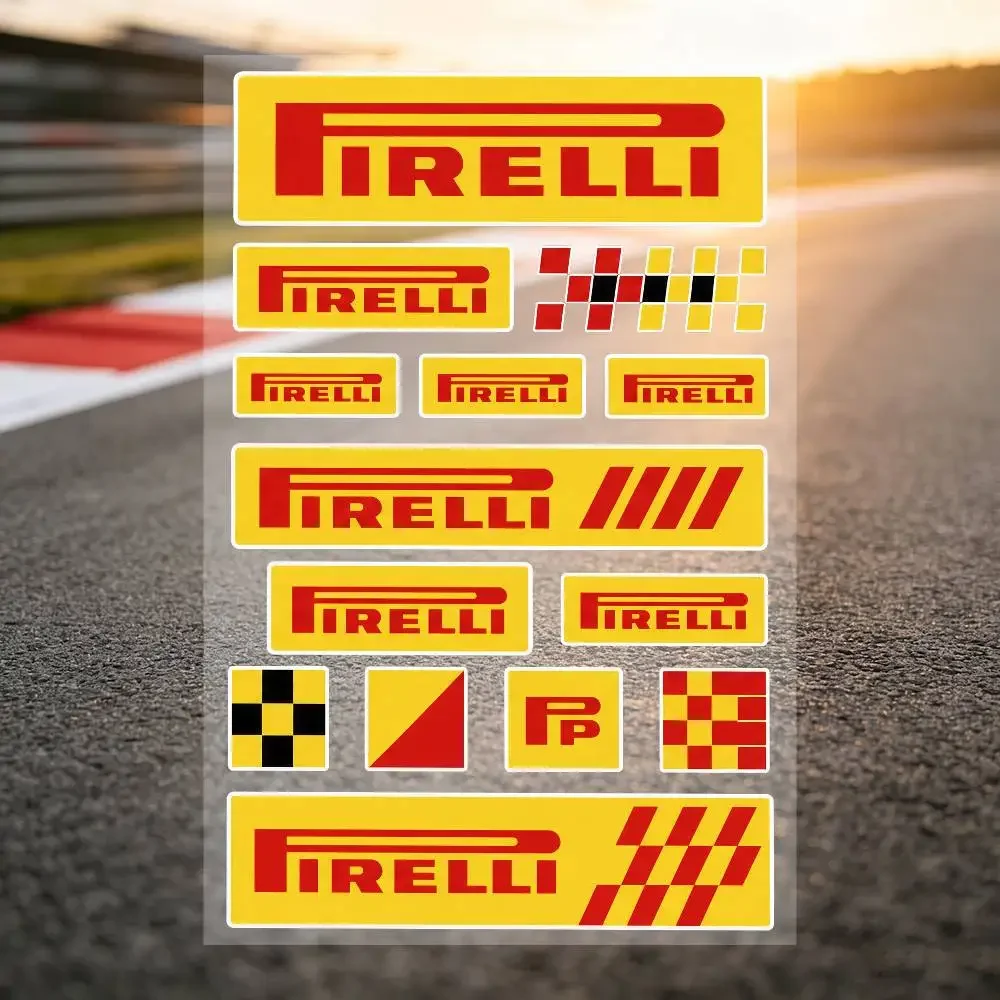PIRELLI Long Lasting Waterproof Reflective Sticker Scratch Conceal Fit Motorcycle Car Helmet Fridge Decals