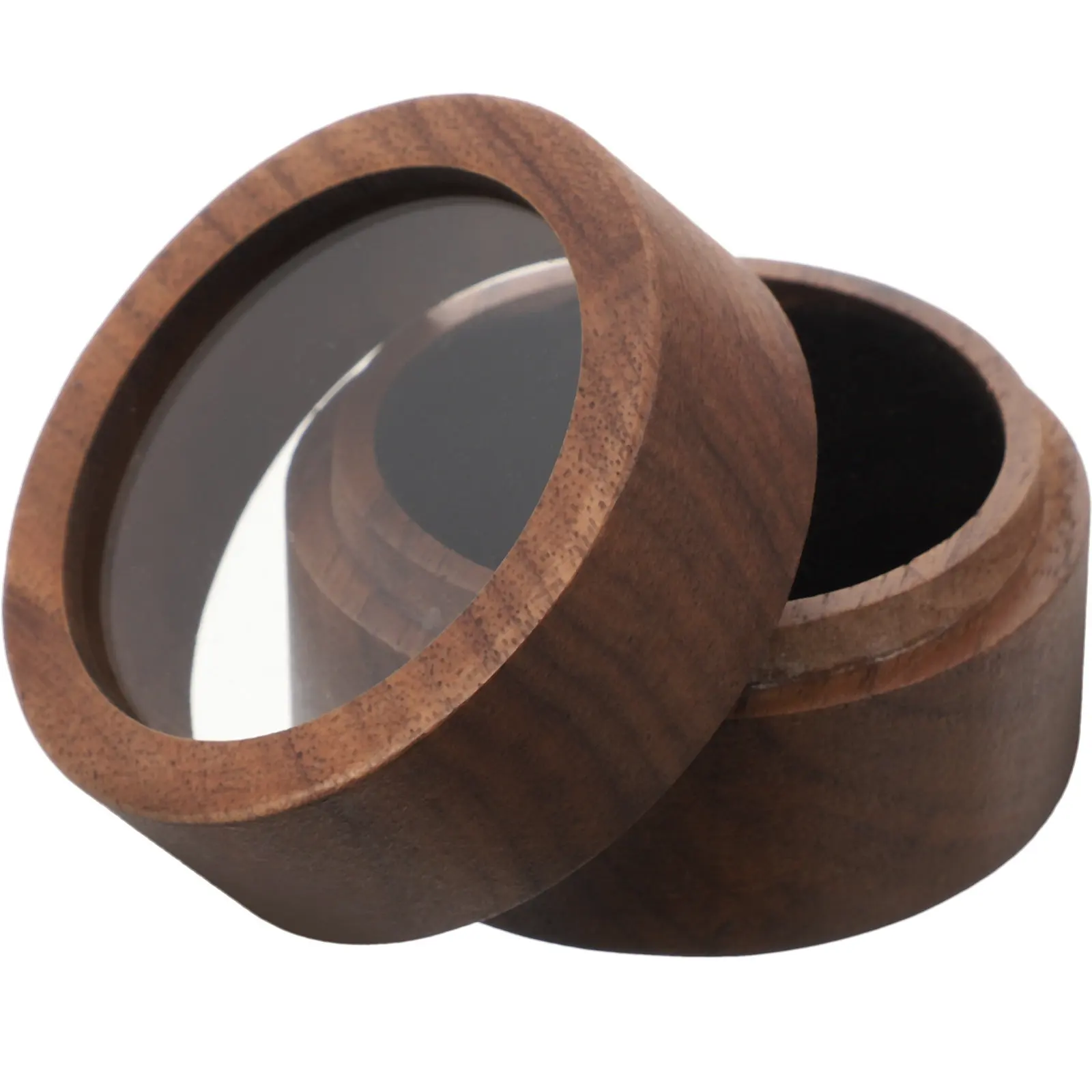Elegant Wooden Ring Storage Box Round Sleek Design for Wedding Ceremony Proposal Rings Ring Holder Jewelry Display Case Gift
