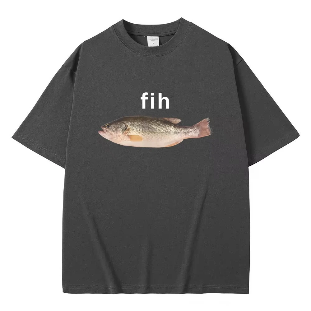 الصيف Fih الأسماك مضحك Vertebrata عشاق ميمي تي شيرت الرجال النساء عادية القطن Vintage قصيرة الأكمام التي شيرت الرجال فضفاض تي شيرت #4