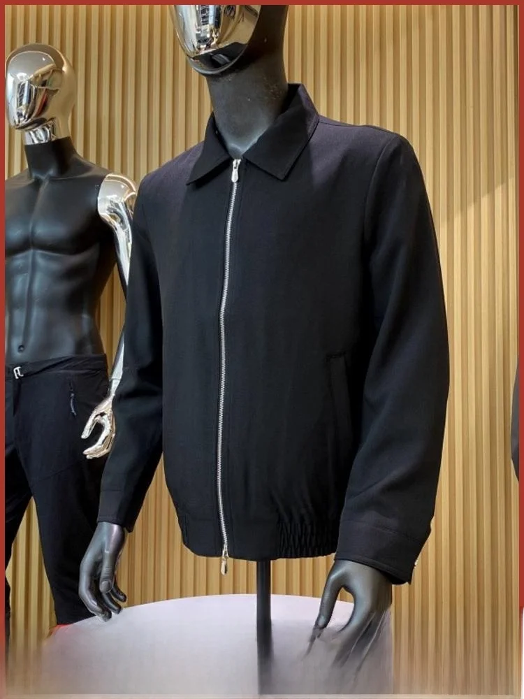 

Italian Luxury Casual Jaet Men's Autumn New Sle Faionable Versatile Lapel Zipper Decorated 3D Precision Cut Busin Ca...