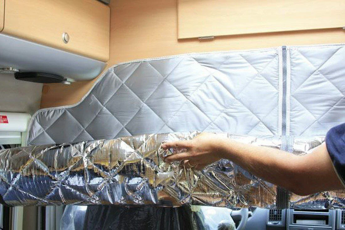 RV Insulated Door Cover, Thermal Quilted Curtain For For Fiat Ducato Peugeot Boxer Citroen Relay 2006+ Ram Promaster Caravan