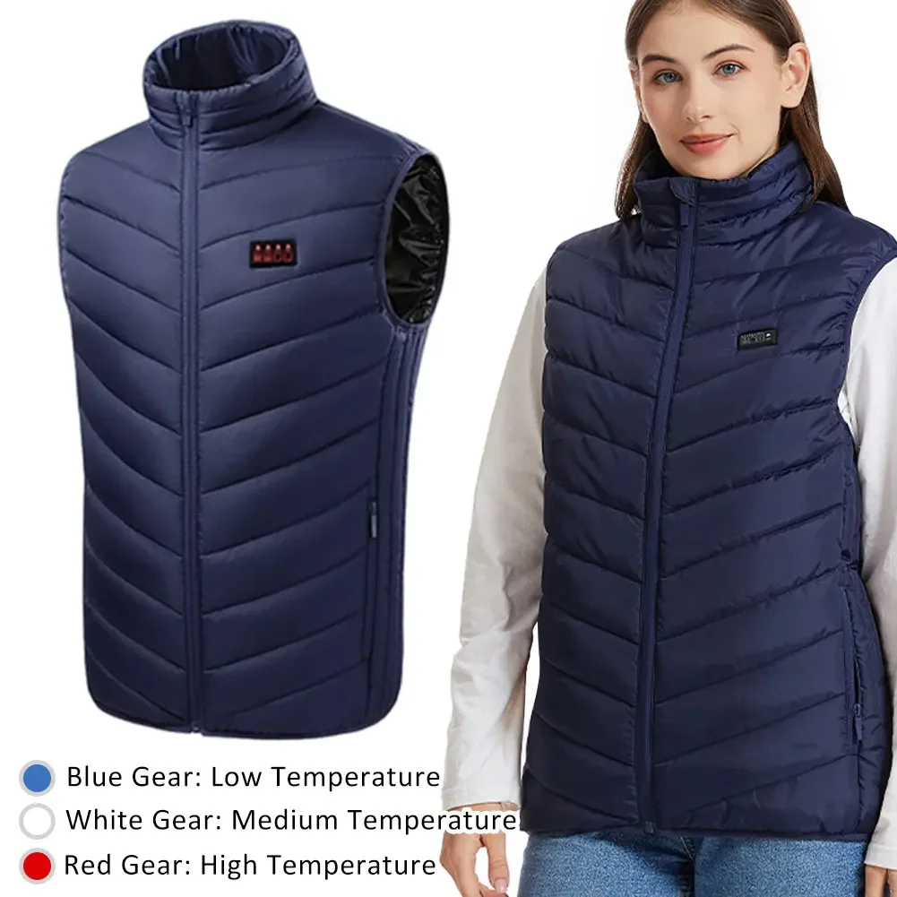 21 منطقة التدفئة سترة رجالي USB الأشعة تحت الحمراء الحرارية سترة الذكية ساخنة الملابس شتاء جديد الباردة واقية سميكة معطف بلا أكمام المشي لمسافات طويلة