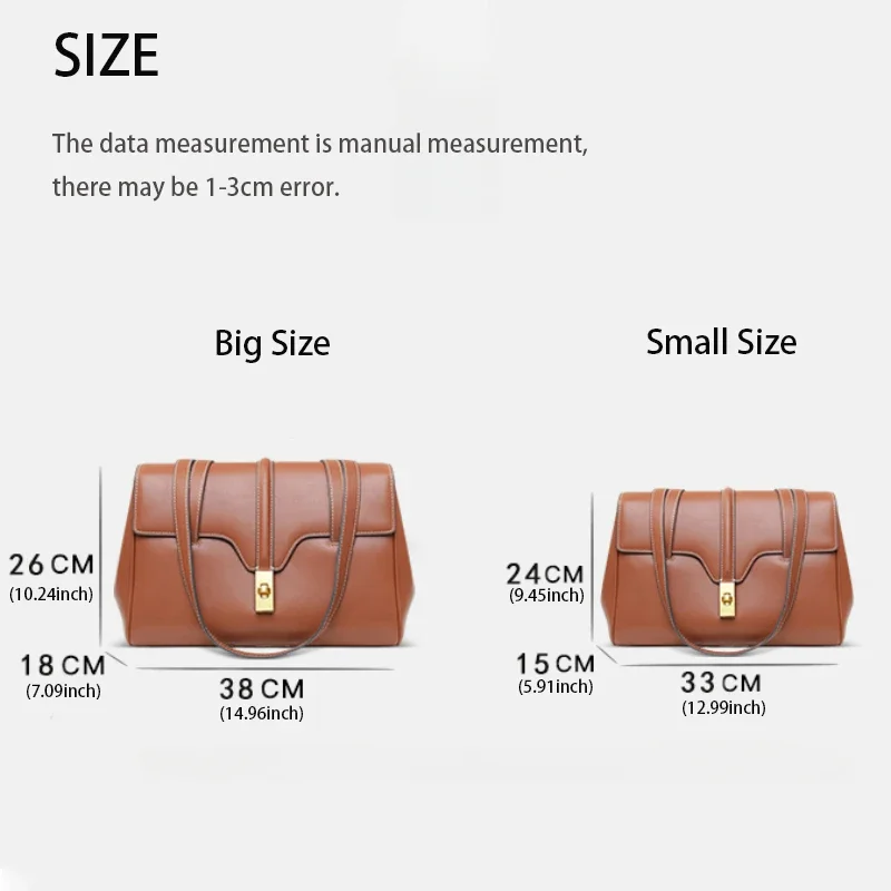 Genuine Leather Ladies Bag Large Capacity Handbag High Quality Luxury Shoulder Bag Multifunctional Handbag Daily Commuter Bags