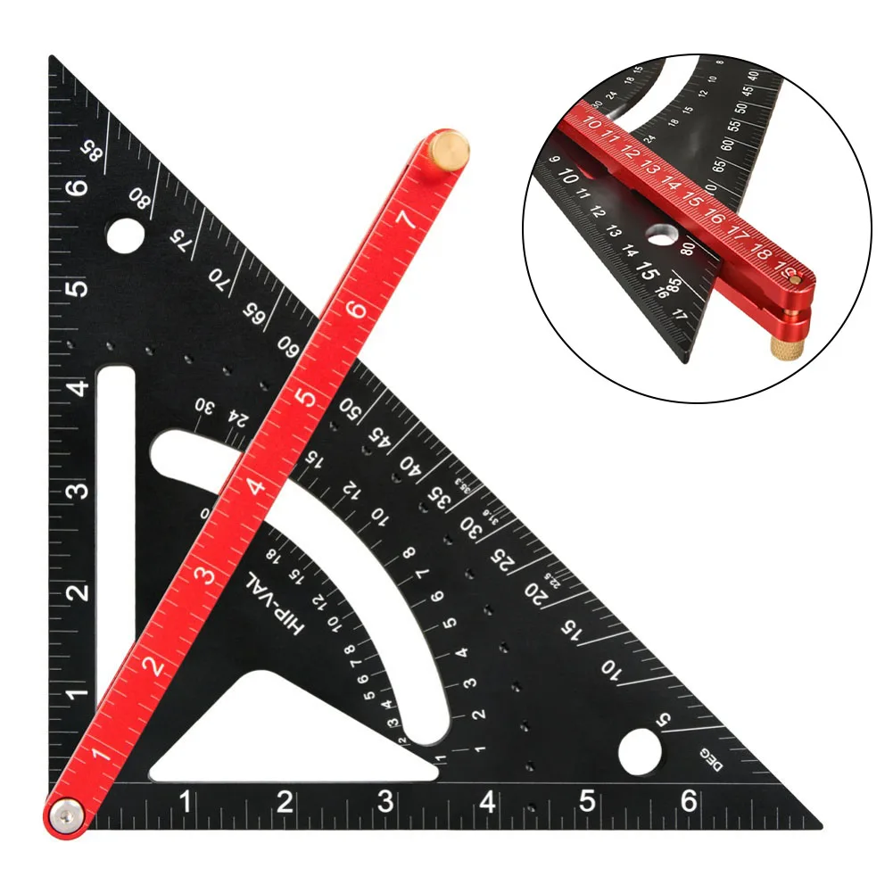 1PCS 2025 NEW Triangle Ruler Carpenter Square Ruler Aluminium Angle Measurement Woodworking Set Squares Gauges Tool Parts