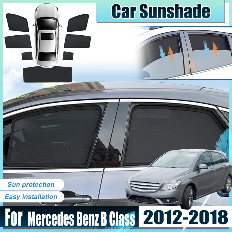 

For Mercedes Benz B Class Accessories W246 2012-2018 Car Front Rear Window Sun Visors Covers Heat light Mesh Shield Parasol Net
