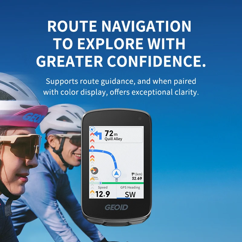 

GEOID CC700 2.8-inch Color Screen Bike Computer Route Navigation Bicycle Speedometer WIFI ANT+ 11 Languages Cycling Odometer