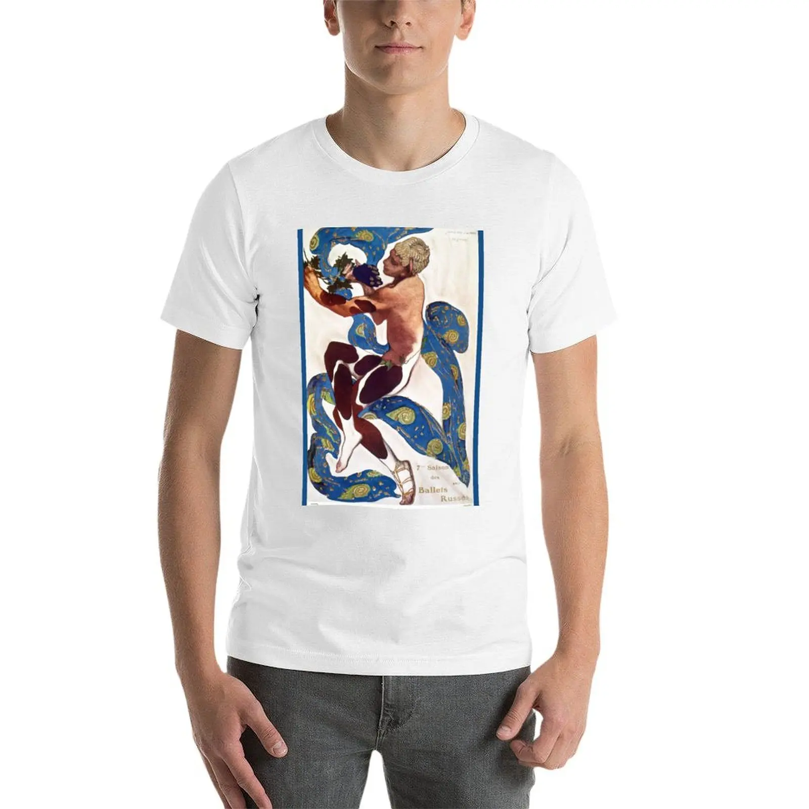 Leon Bakst. Watercolor for Nijinski's Ballet L'aprés-midi d'un Faune T-Shirt cotton t shirt man anime