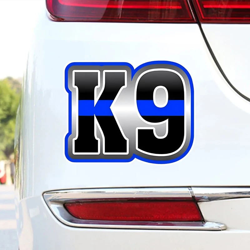 GS17# Thin Blue Line K9 Dog Waterproof Car Sticker Car Decals, Weather-Resistant Vinyl Stickers for Windows,