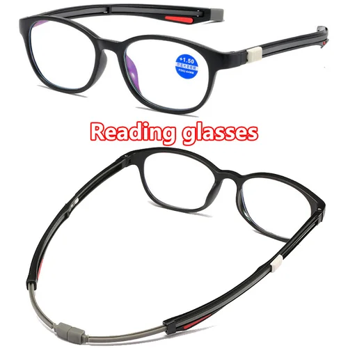 Imagen 1 del producto Gafas de lectura magnéticas con gafas de lectura colgantes para el cuello con imán para hombres y mujeres lector de marcos redondos 1,0 2,0