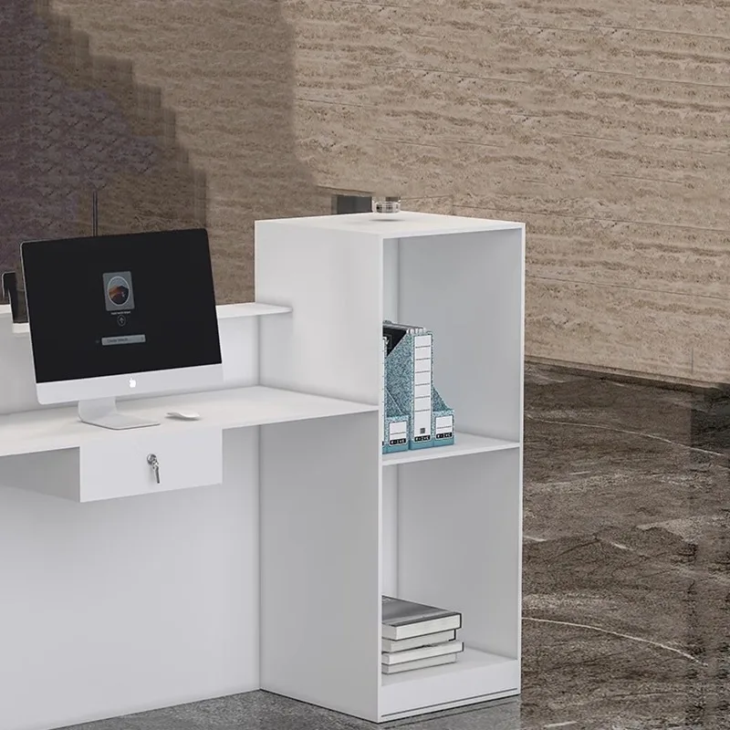 Decorações exibir balcão de recepção simples mesas de recepção de escritório moderno simples salão de beleza mesa de recepção móveis comerciais