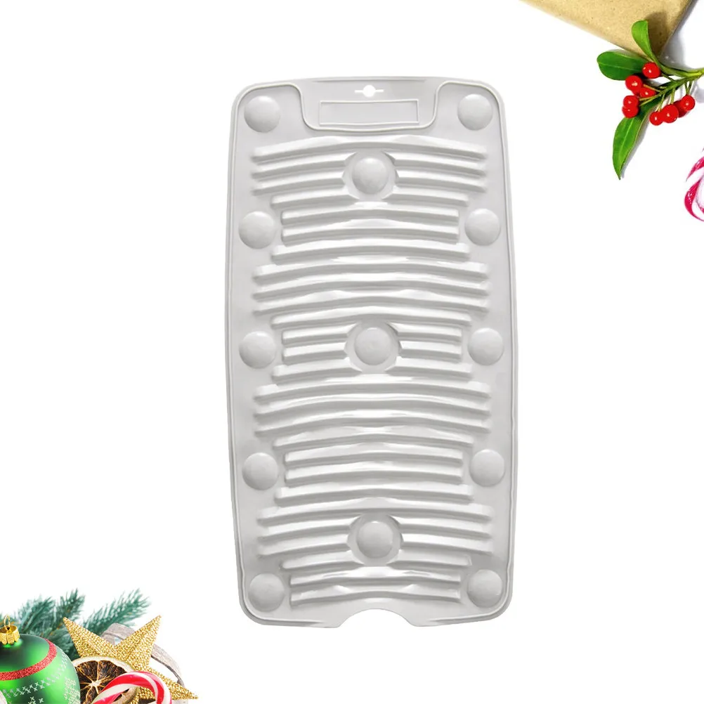 Plastic Anti-Slip Washboard Foldable Laundry Board Suction Cup Design Smooth Texture Efficient Clothes Cleaning Grey