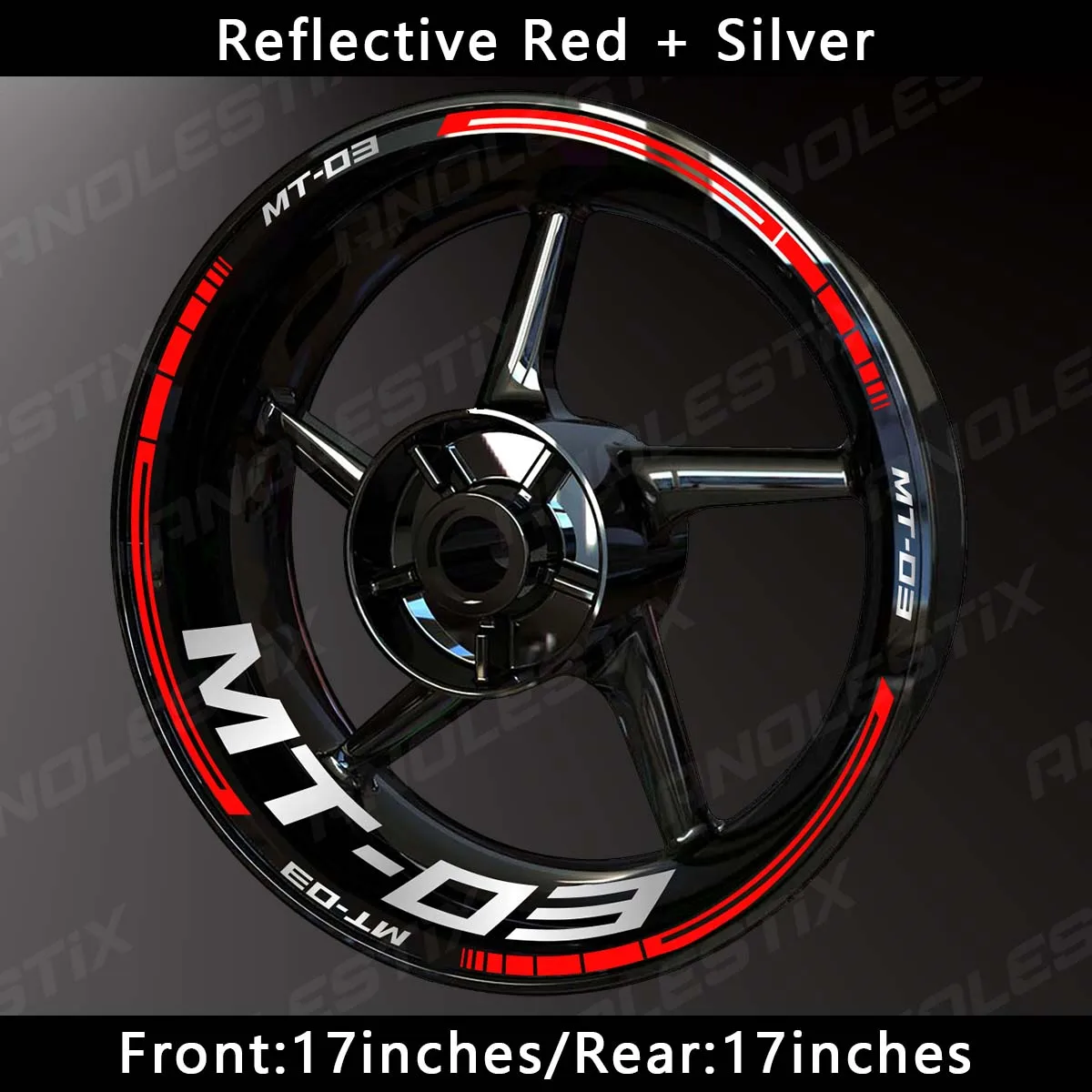 AnoleStix Reflective Motorcycle Wheel Sticker Hub Decal Rim Stripe Tape For YAMAHA MT-03 MT03