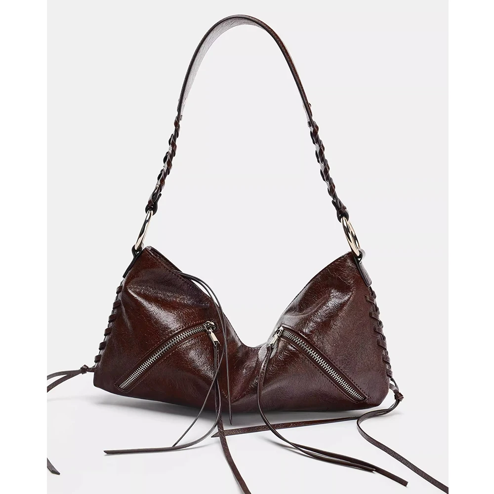 موضة خيوط حقيبة كتف بولي Leather جلد النساء حقائب اليد والمحافظ حقائب فاخرة للنساء لينة حقيبة أنيقة حمل الحقيبة مخلب