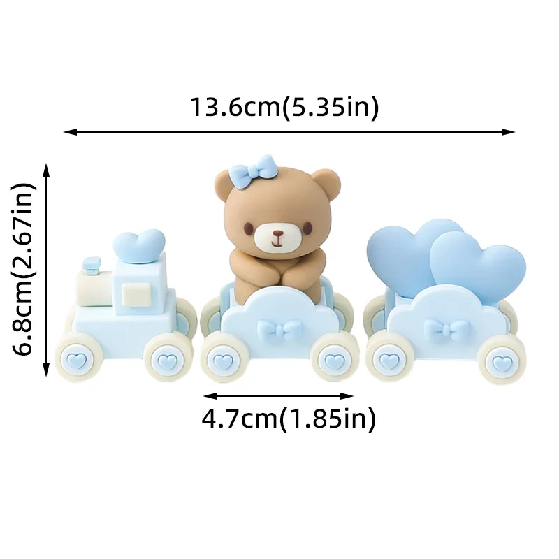 Niedlicher 3D brauner Bären-Kuchenaufsatz mit Schleife für Valentinstag, Geburtstag, Babyparty, Jungen, Mädchen, Jubiläum, Party, Kuchendekoration, Zubehör – Detail 21
